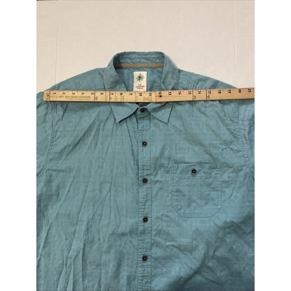 The Territory Ahead Mens 2XL Blue Texture Geometric Short Sleeve Button Up Shirt - Picture 4 of 11